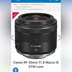 Canon RF 35mm f1.8 Macro IS STM Lens